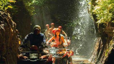 ATV Ride Through Long Tunnel and Waterfall in Bali
